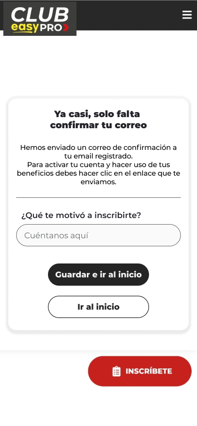 Pantalla donde ingresar el código de tienda